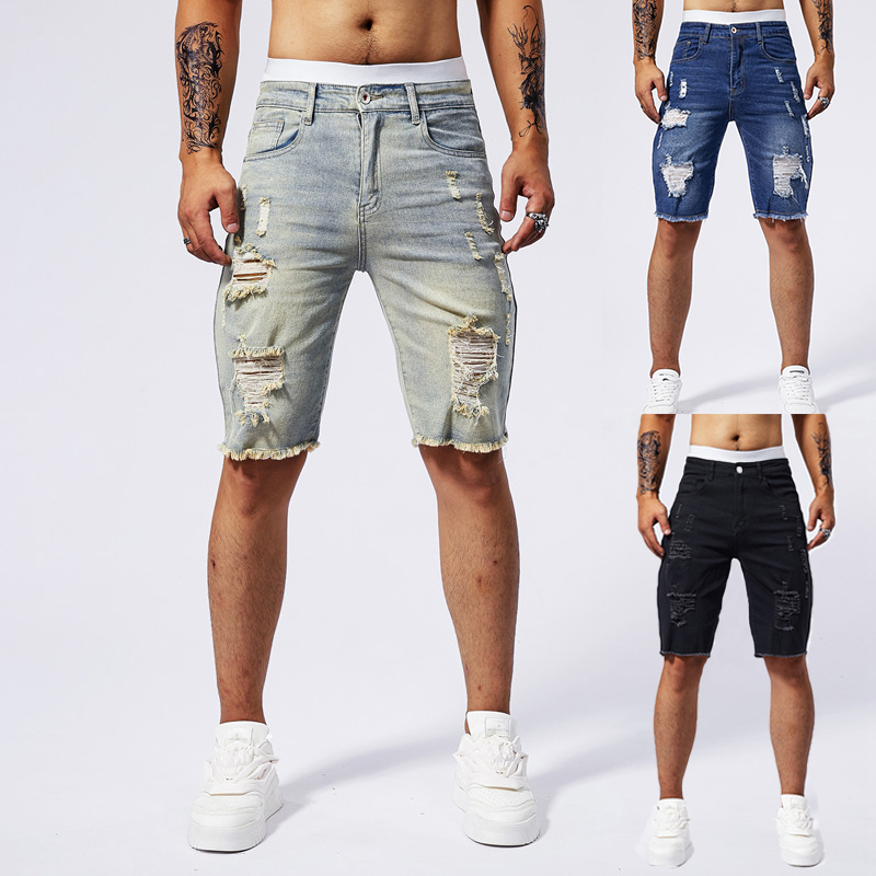 Streetwear Brands - 2025 yaz yeni erkek yırtık kot