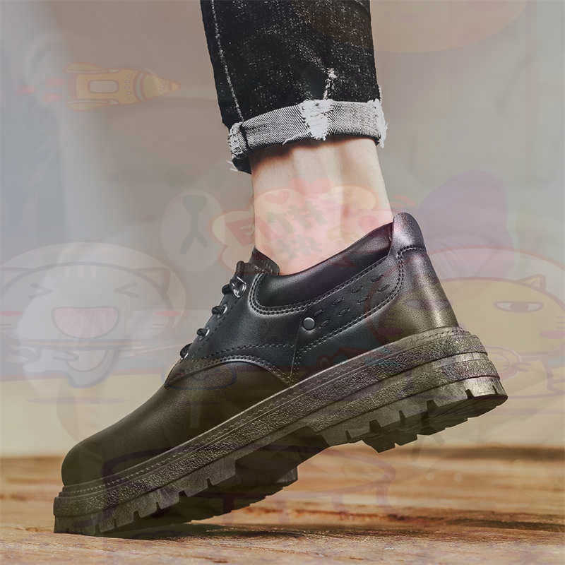 Streetwear Brand Global - Koyu Doğal Deri Moda Eğitmenler Tenis