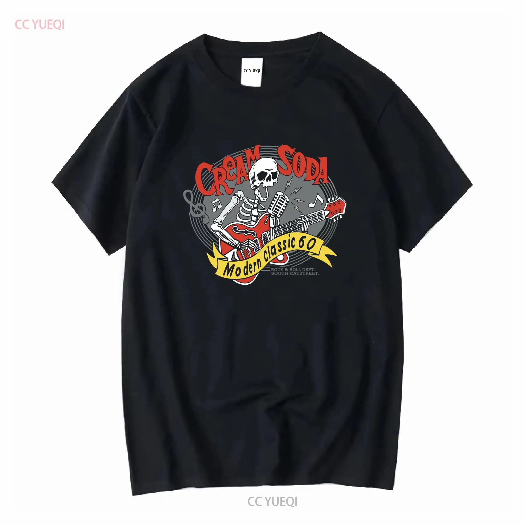 Streetwear Brands - Kremalı Soda Rock Roll Tişörtü Japon